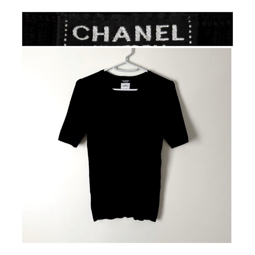 Chanel Black Short Sleeve Tee Classic Design
